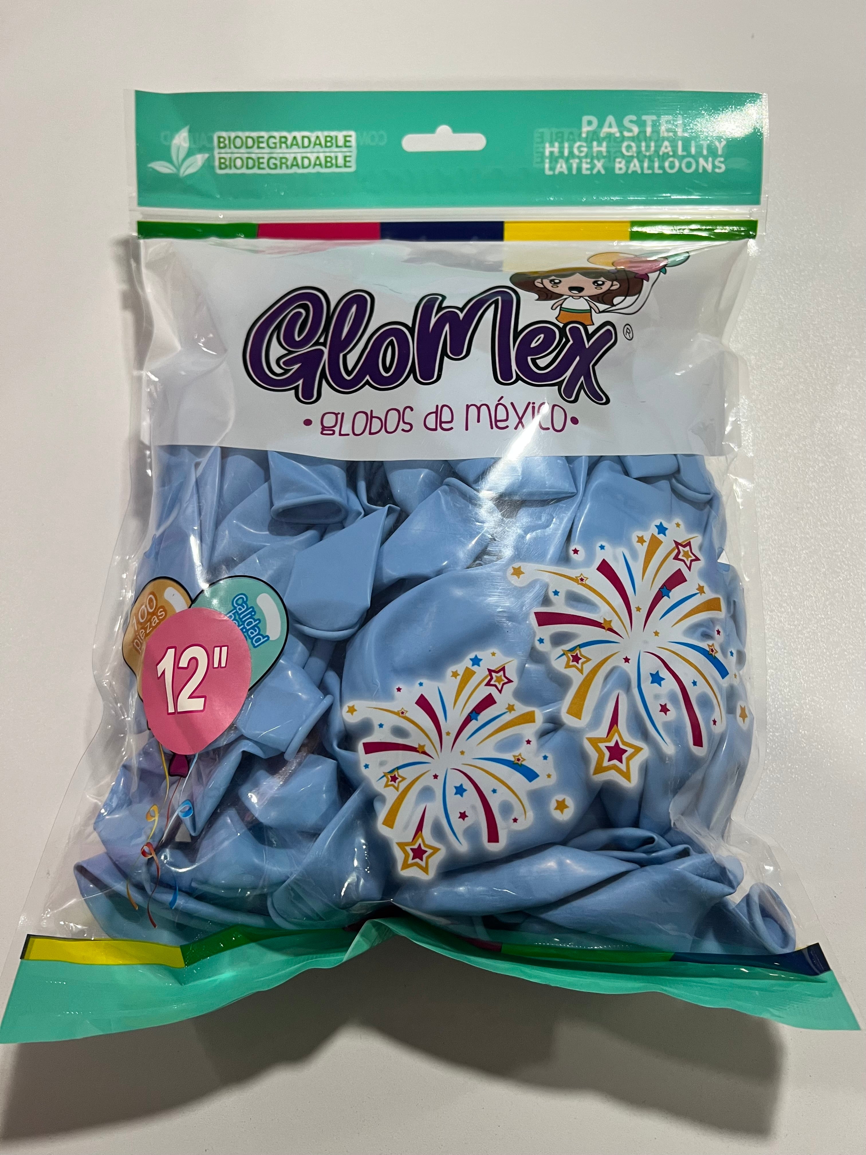 Globo Glomex de 12 pulgadas color azul bebé