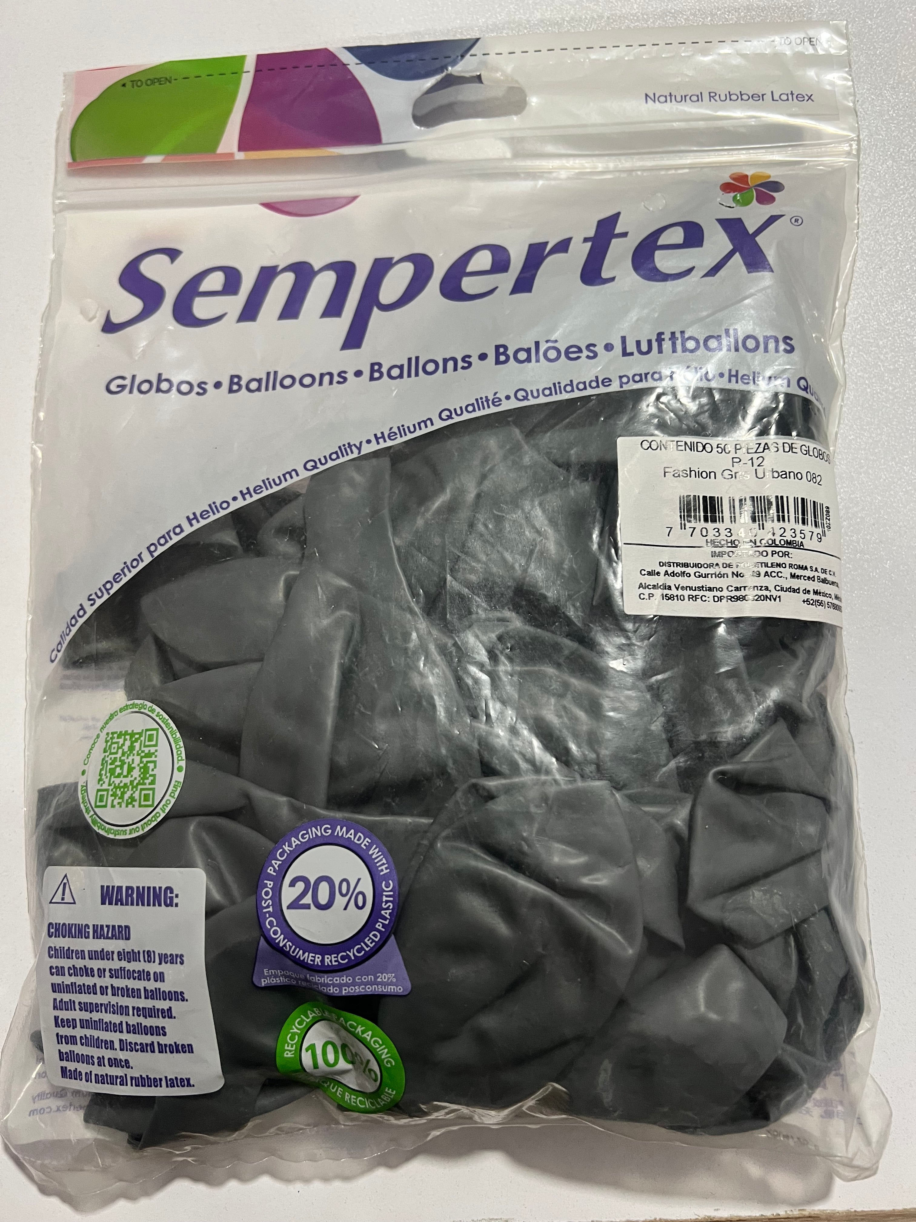 Sempertex R 12 Fashion Gris Urbano 50 Piezas.