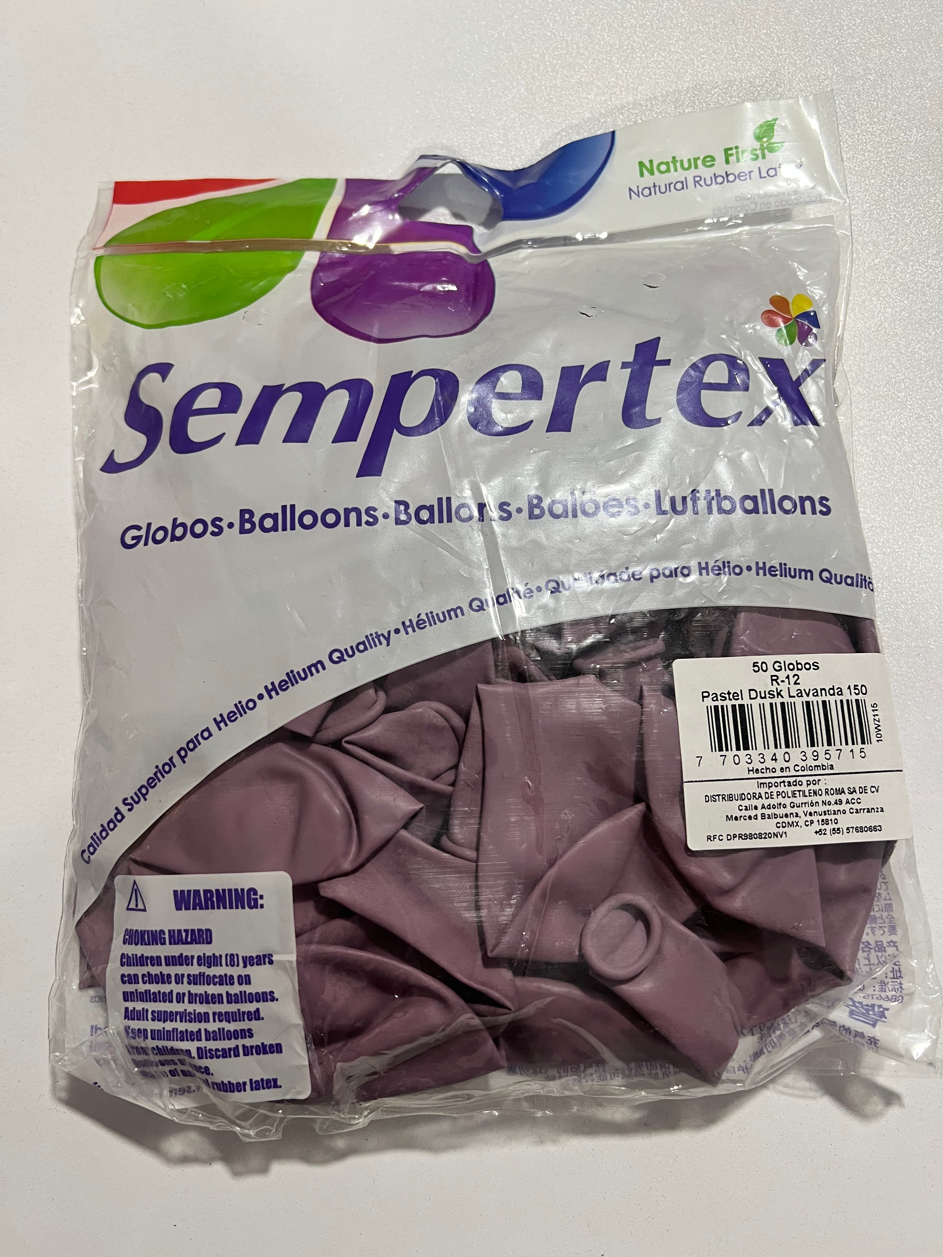Sempertex R 12 Pastel Dusk Lavanda 50 Piezas.